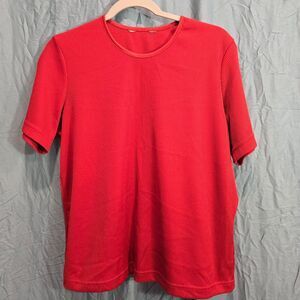 Vibrant Red/Orange Women's Short Sleeve Top